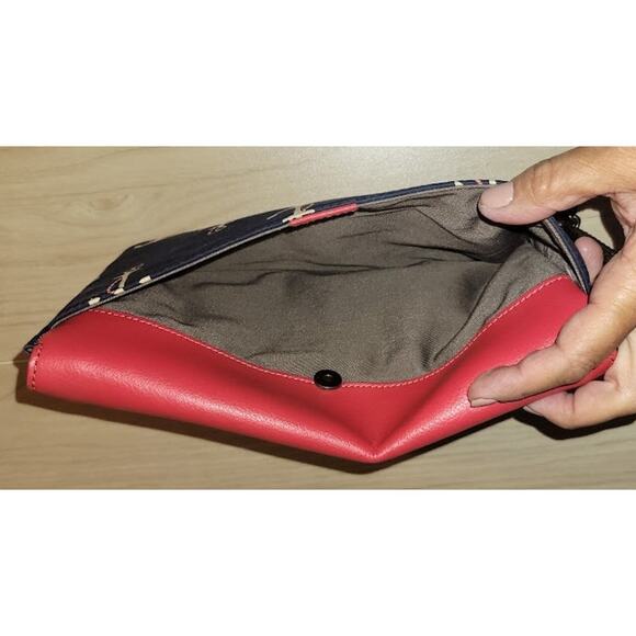 J Crew Mariner Sailor Clutch Nautical Anchor Red‎ White and Blue - Picture 5 of 8